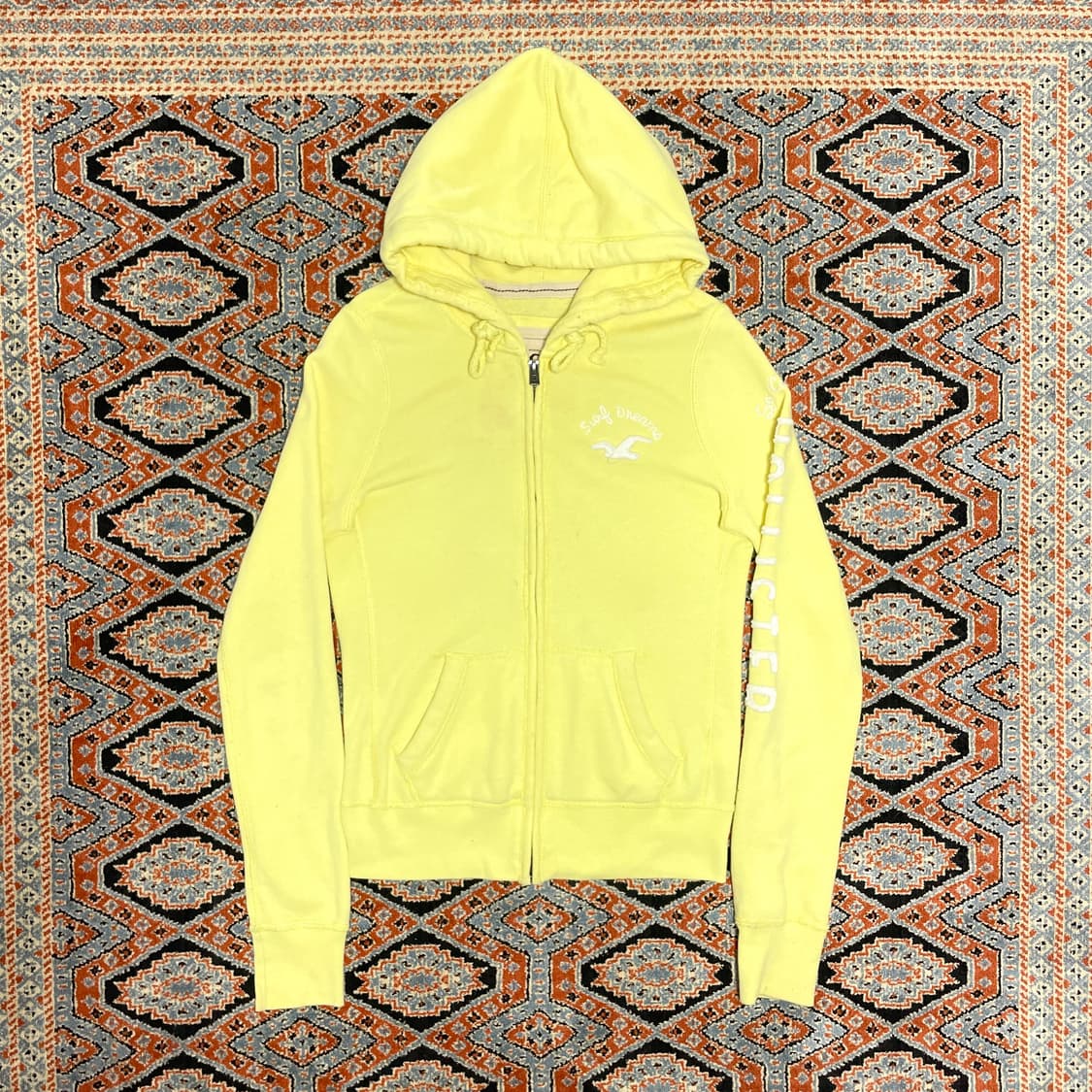 홀리스터 사이드로고 레몬색 후드집업 여성S 상품이미지1