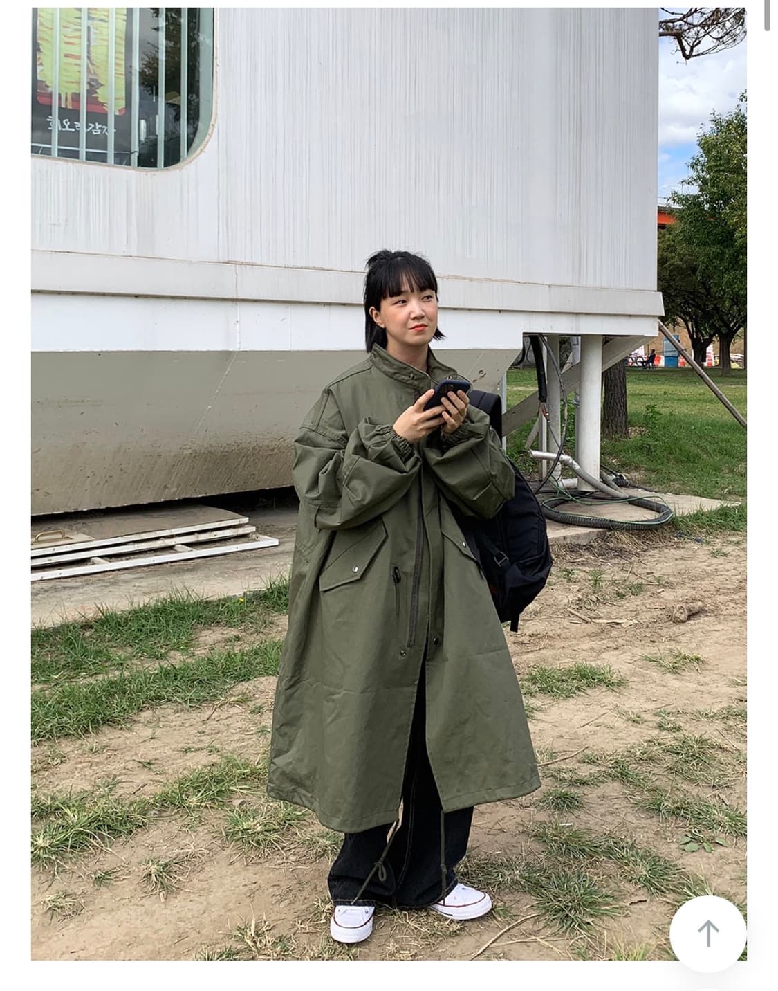 바온 로비드 롱 야상 자켓 카키 상품이미지1