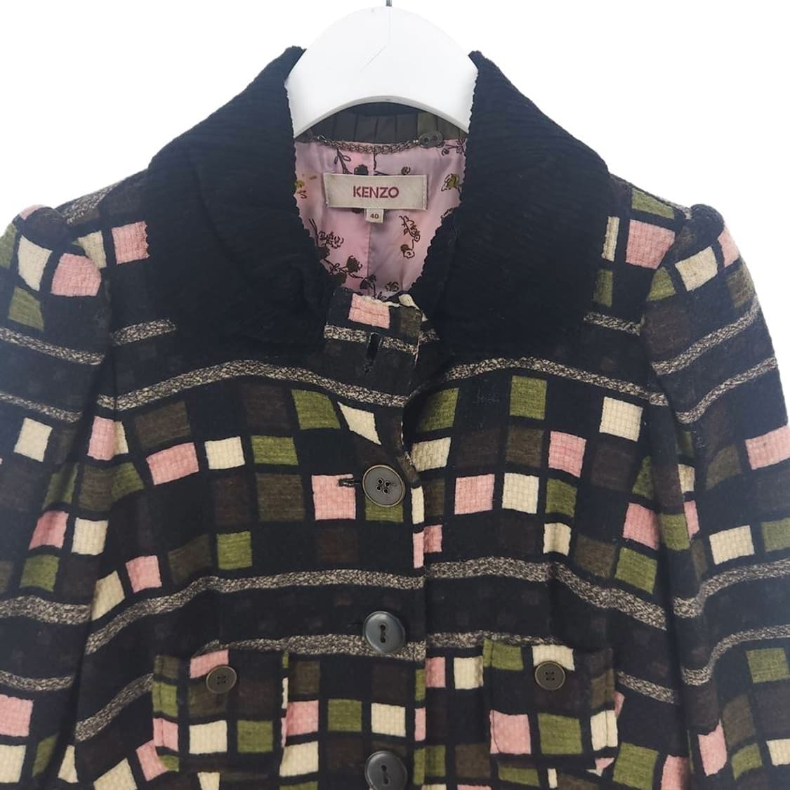 [여40]겐조 블랙 프릴 체크 자켓[Y61-239] 상품이미지2