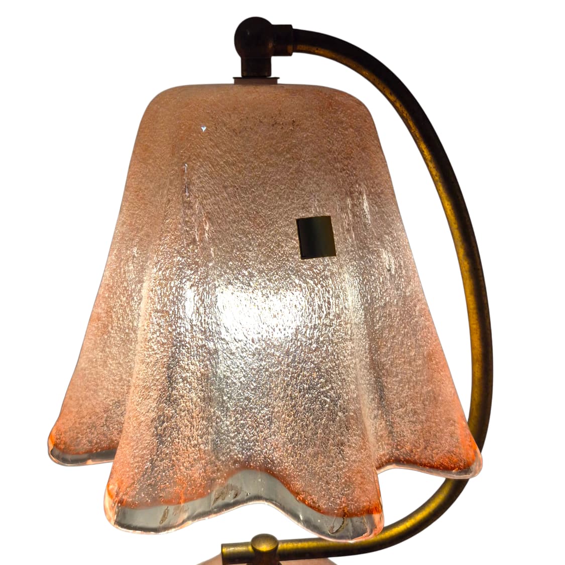 60s 이와타 핸드블로운 핑크 대형 셸 램프 상품이미지2