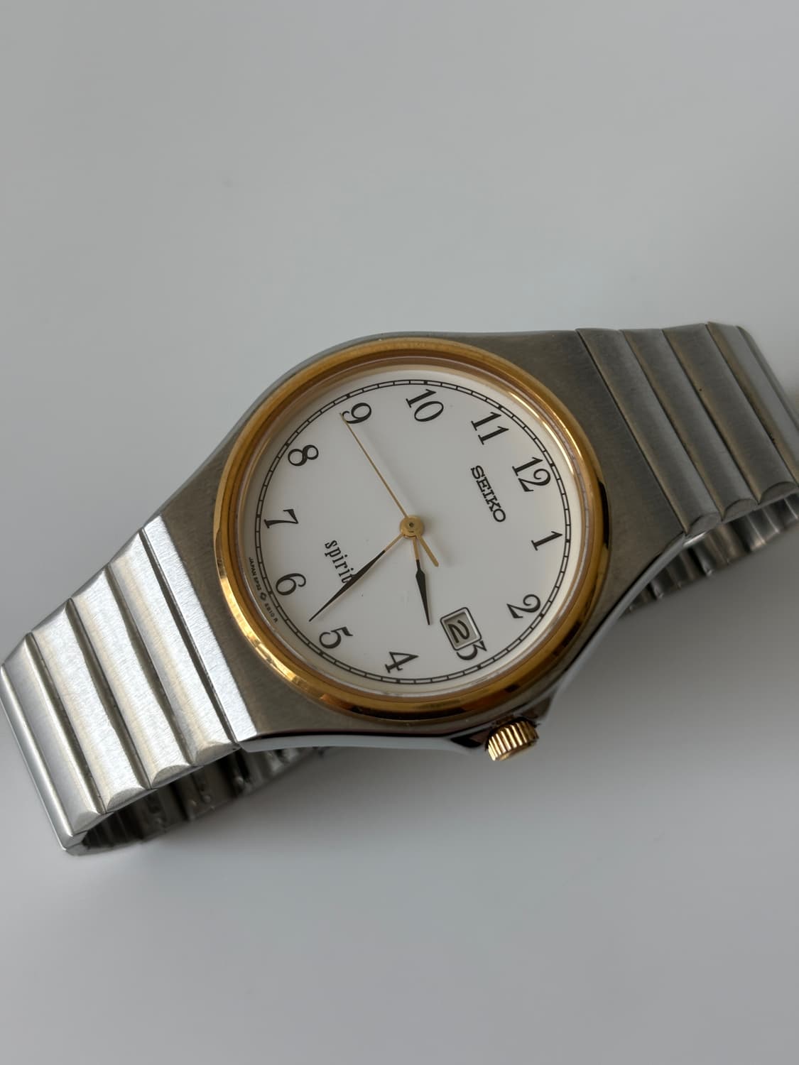 1990년대 Spirit 골드 베젤 실버 쿼츠 남성 상품이미지2