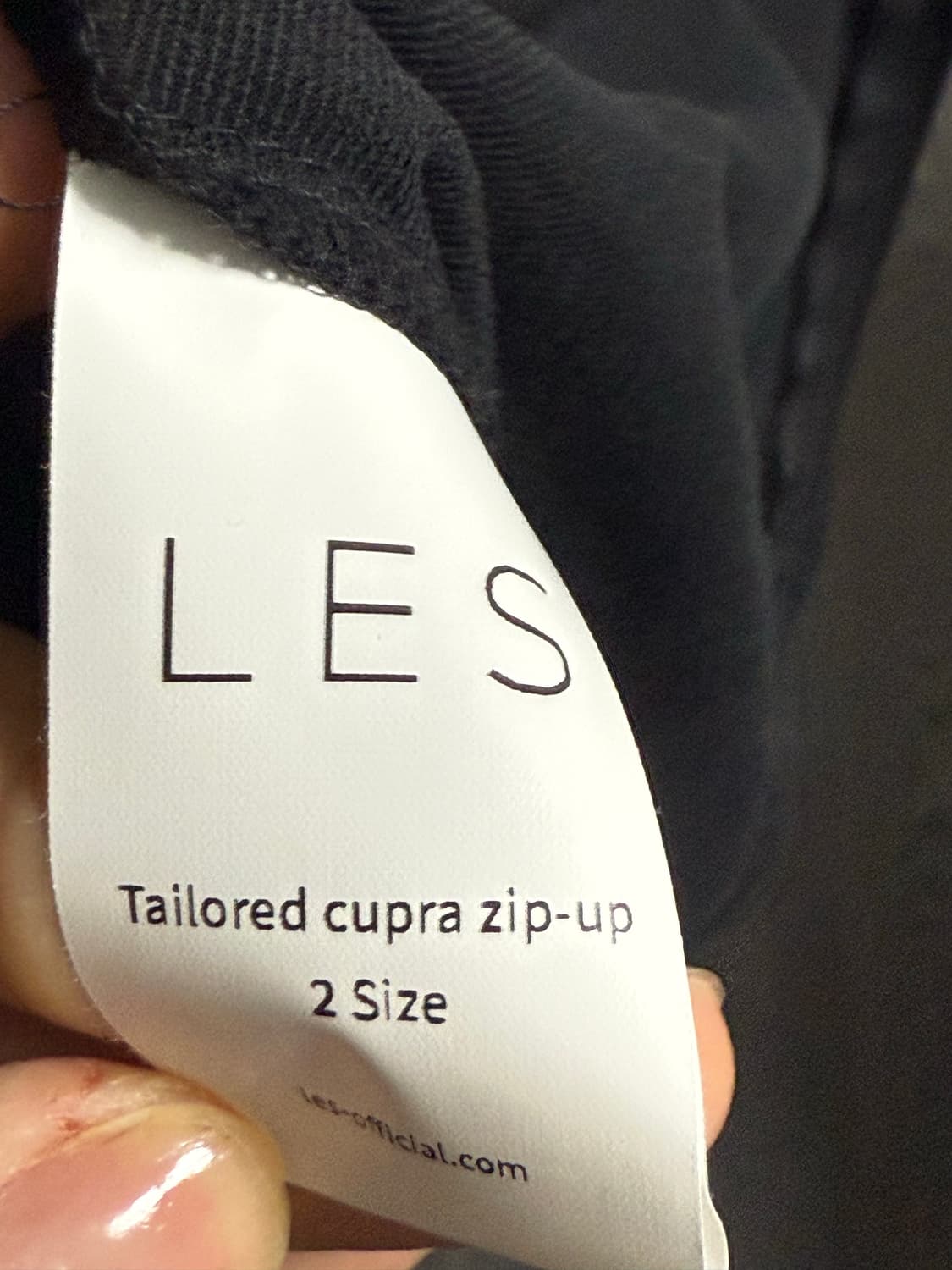 LES 레스 큐프라 집업 2 사이즈 블랙 상품이미지3