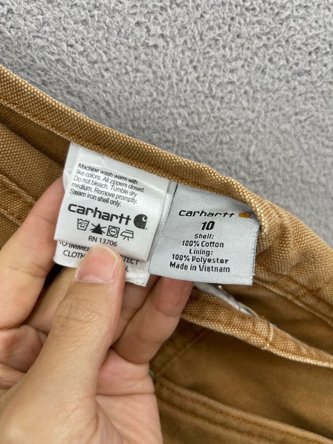 칼하트 된장 멜빵바지 지연스러운 워싱 상품이미지3