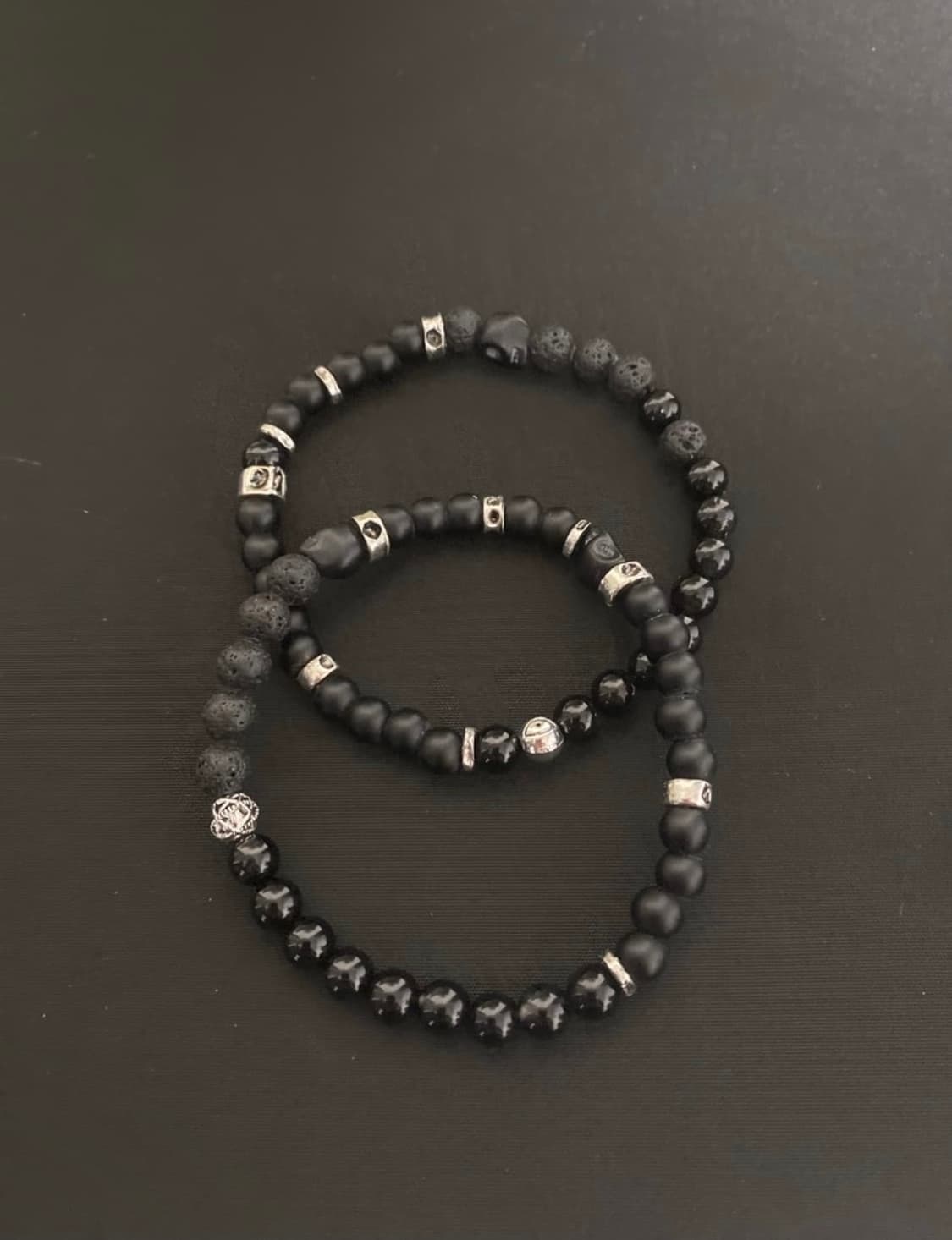 블랙 레이어드 팔찌 2개 set 상품이미지5