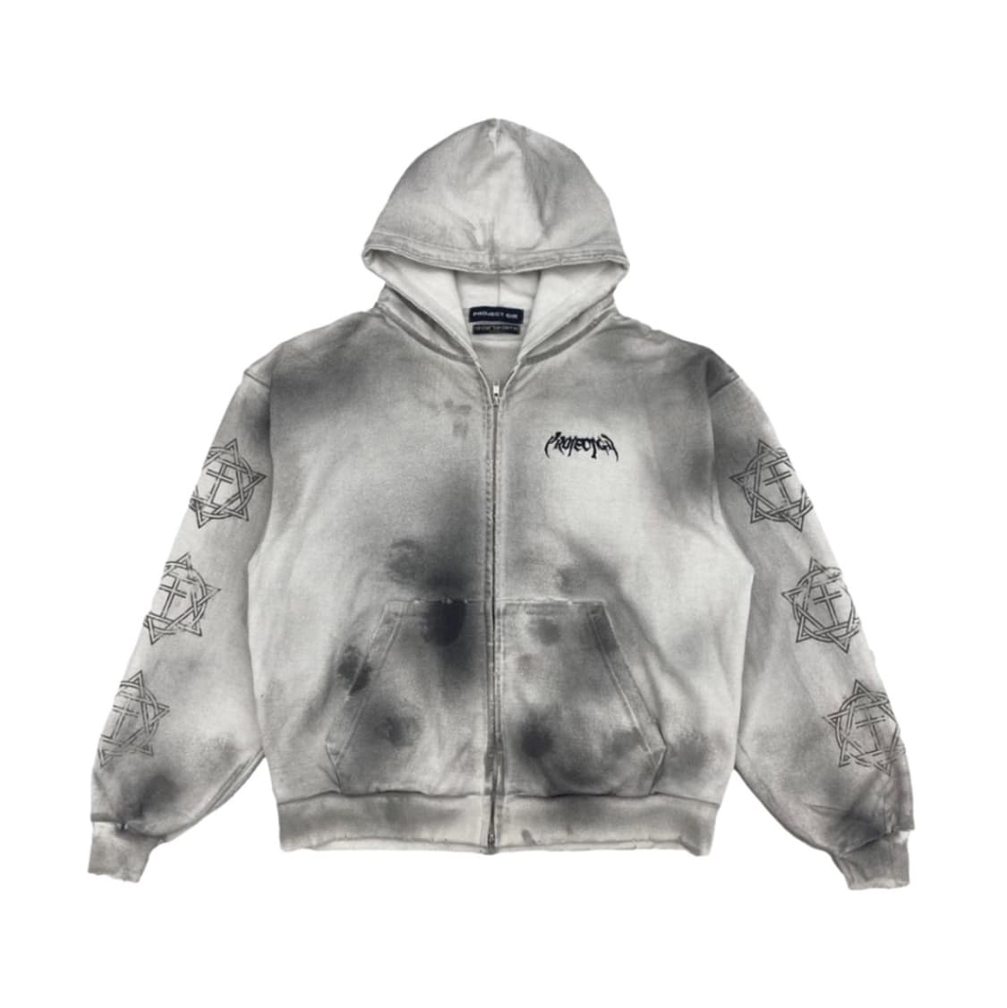 PROJECT G/R 퓨리어스 로고 아플리케 집 후드 집업 그레이 상품이미지1