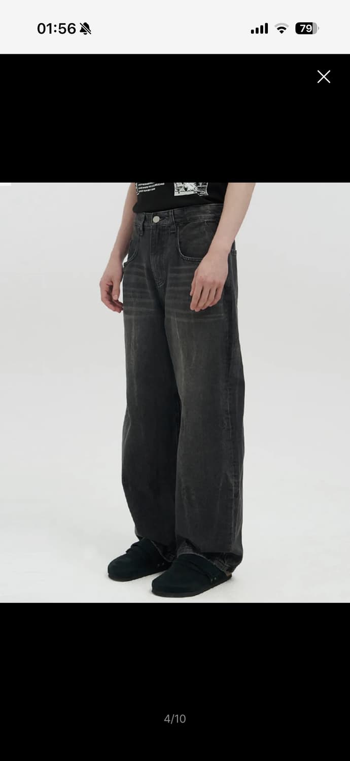 밀로아카이브 리플렉트 커브드 팬츠 워시드블랙 상품이미지2