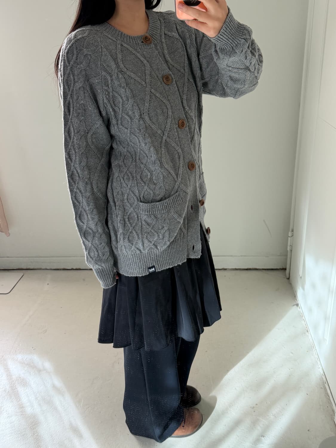 일본빈티지 Helly Hansen 그레이 니트 가디건 상품이미지3