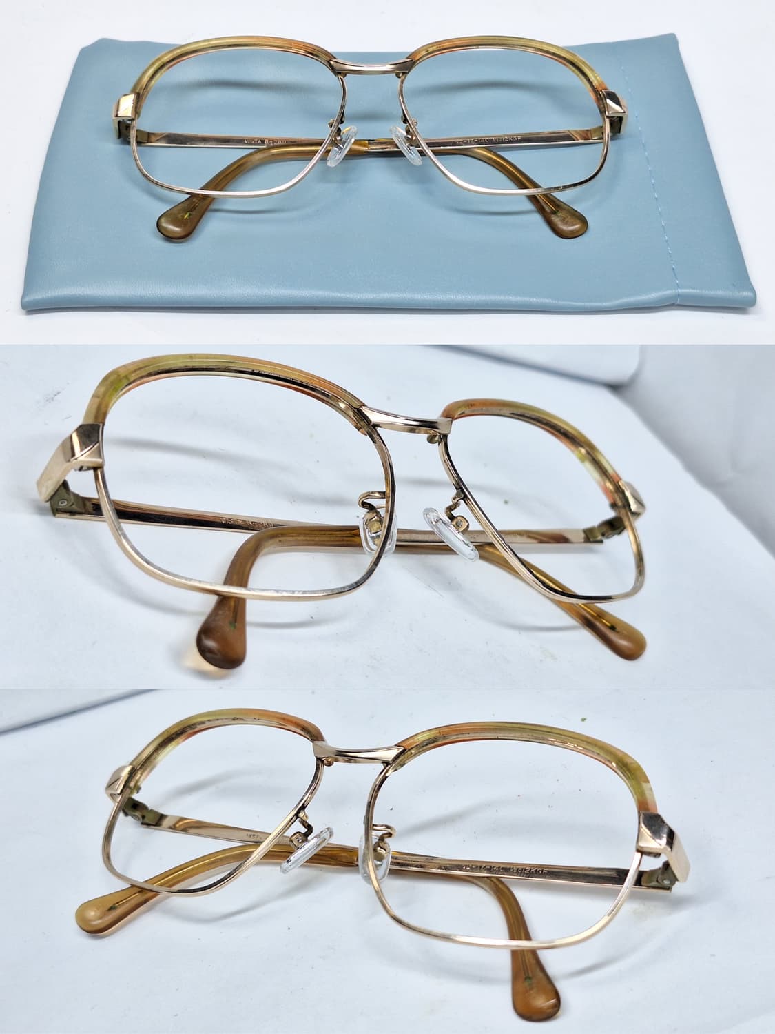 80s 일본 빈티지 VISTA B-289 금장 12K 브로우라인 하금테 상품이미지2