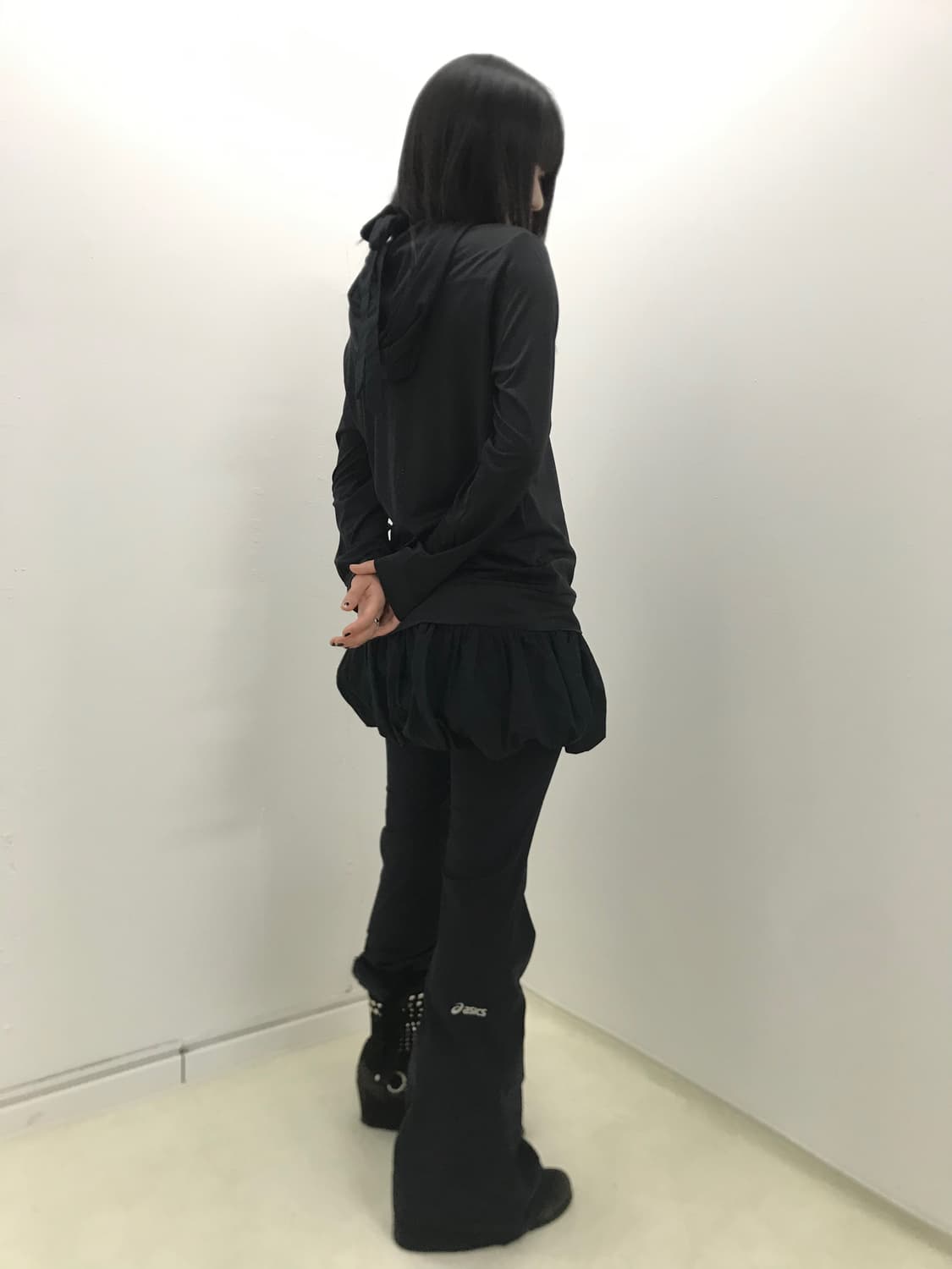 Asics navy patch&logo bootscut leggings 상품이미지3