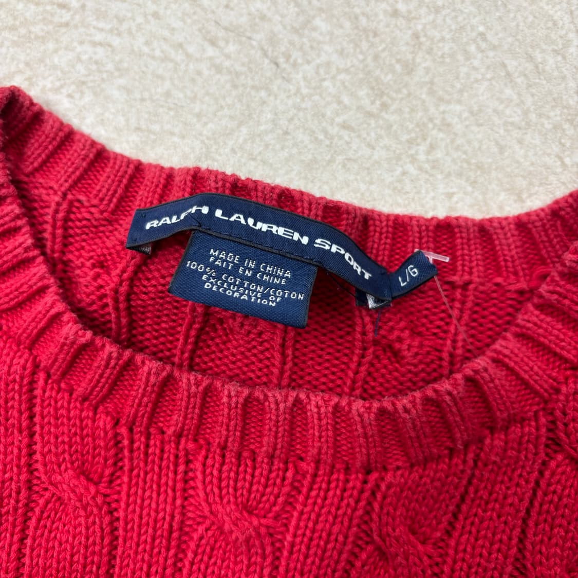 폴로 랄프로렌 포니 케이블 레드 니트 상품이미지3