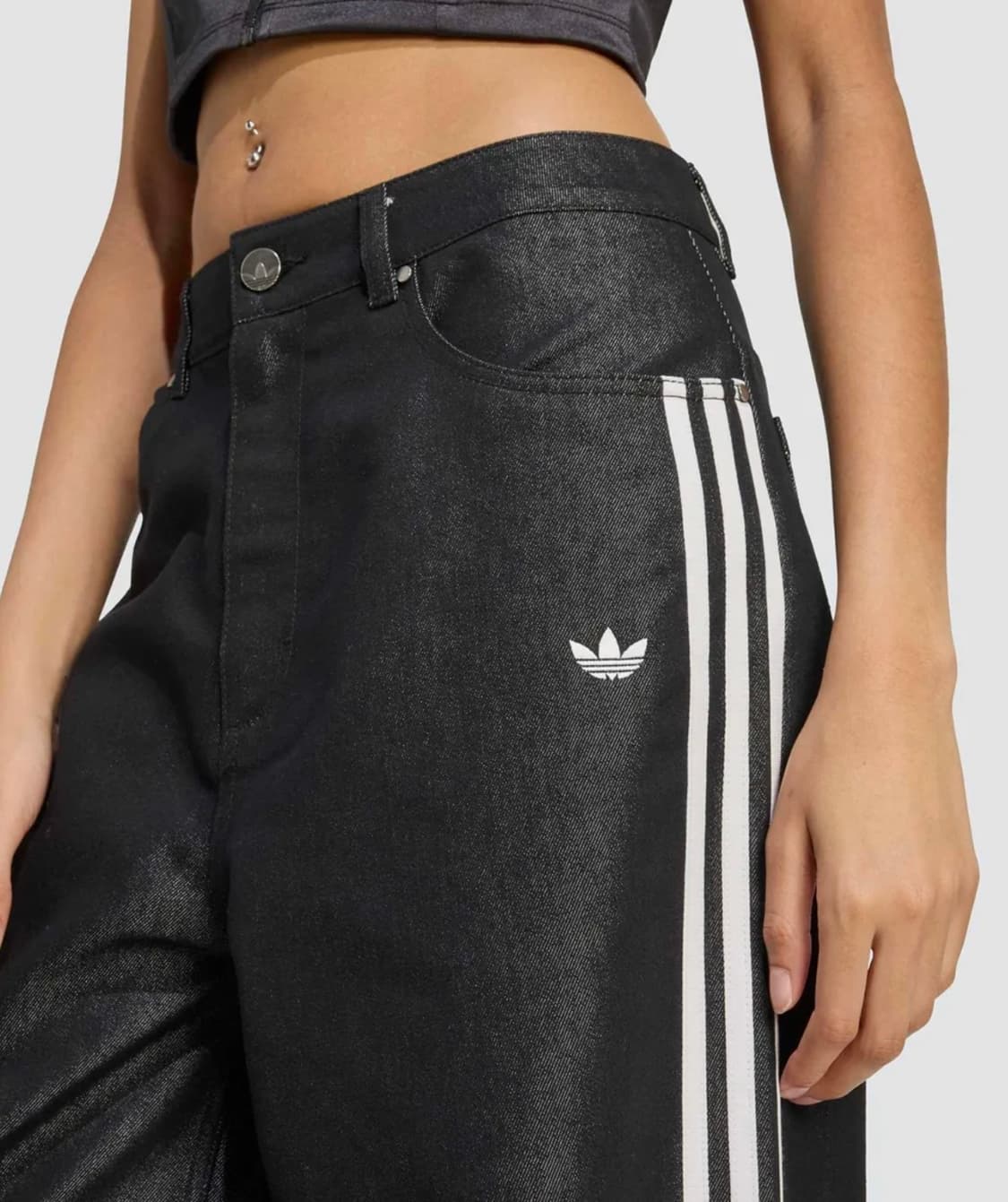 아디다스 샤인 배기 데님 블랙 트랙팬츠 KE9799 상품이미지3