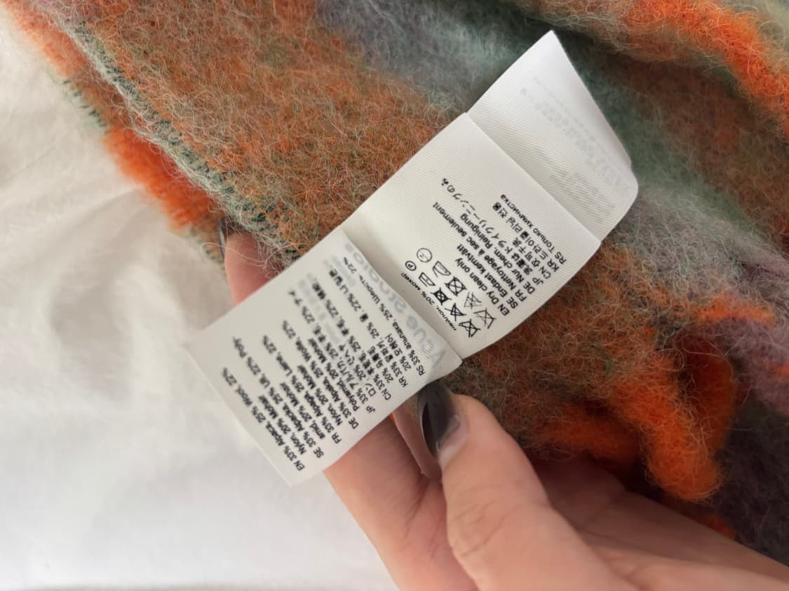 아크네 스튜디오 체크 머플러 그린/오렌지 상품이미지6