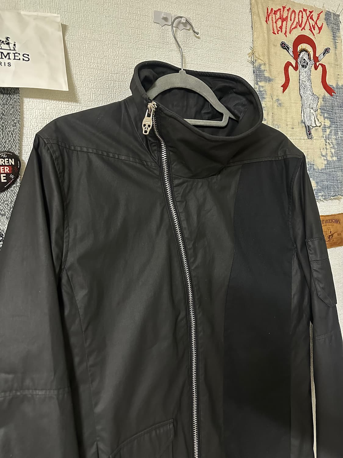 코데즈컴바인 사선집업 코티드 패널 자켓 상품이미지2