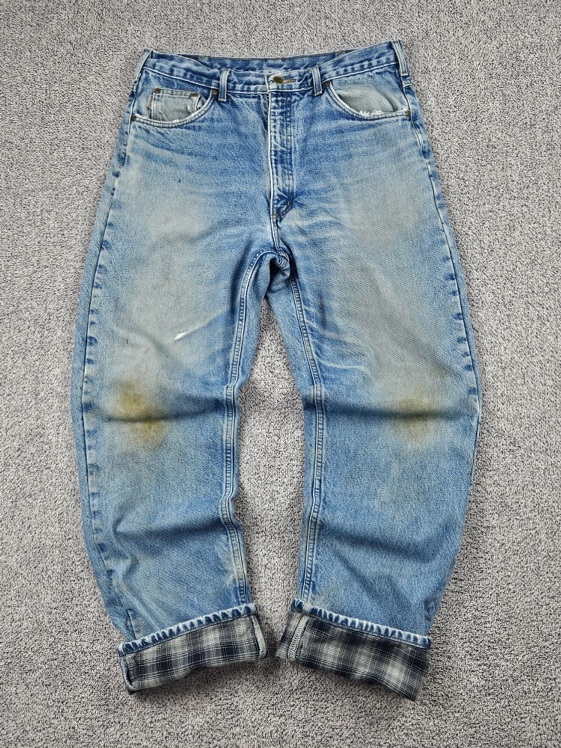 칼하트 헤비 플란넬 체크 데님 워크 팬츠 ( 35X34 ) / 10054 상품이미지1