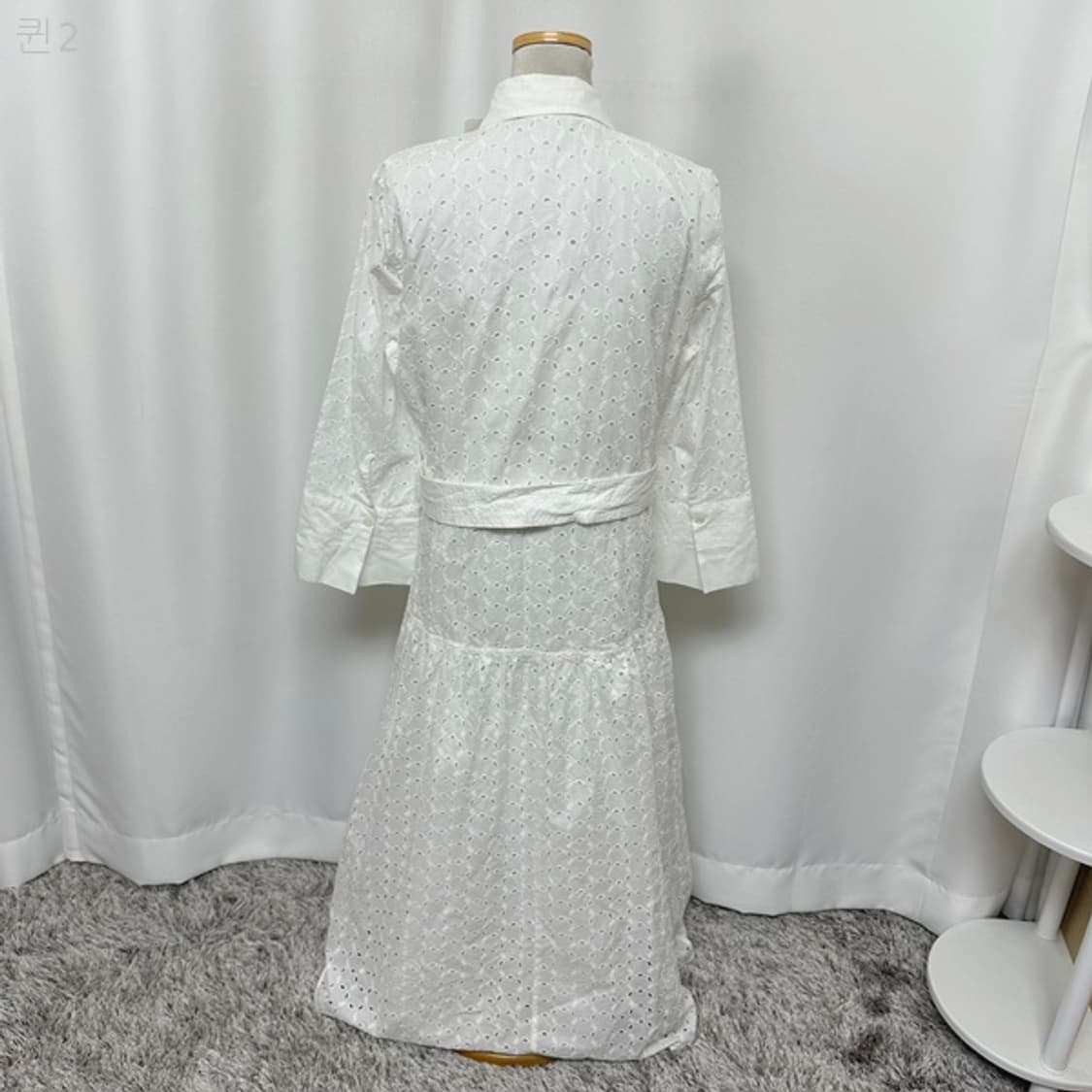 자라 여자 펀칭 화이트 롱원피스 (미착용) M /퀸 상품이미지8