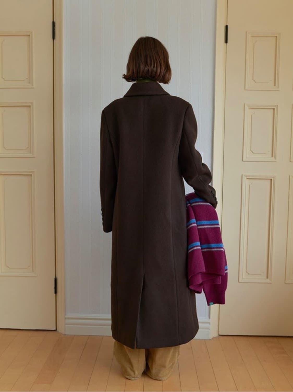 노컨텐츠 코트 - 클래식 롱코트 다크 브라운 상품이미지3