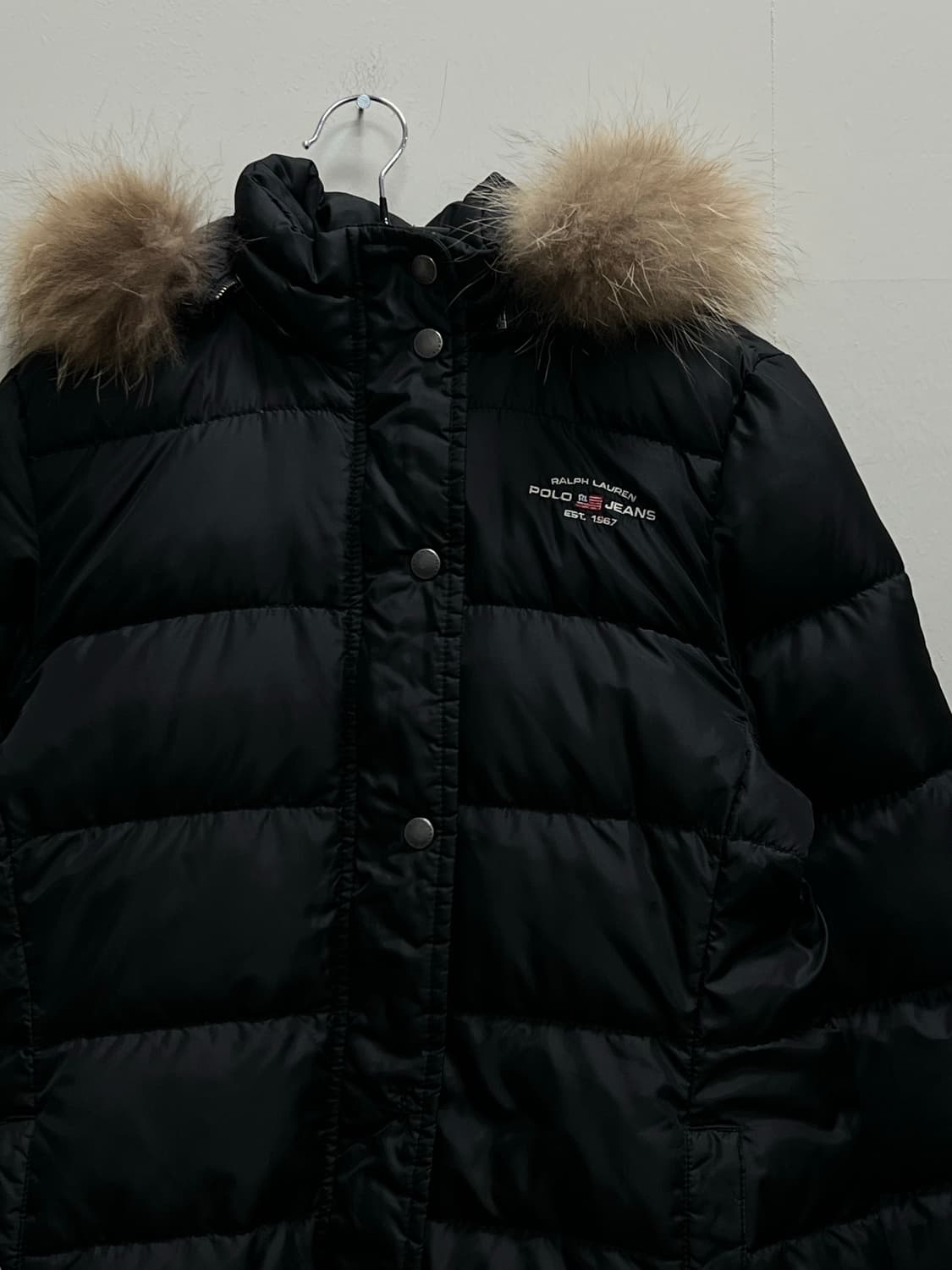 폴로진스 우먼스 덕다운 롱 패딩 자켓 블랙 상품이미지3