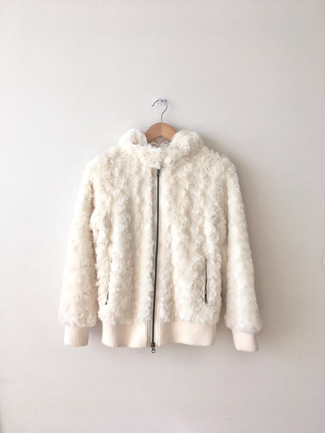 빈티지 도트 후드 퍼 집업  상품이미지1