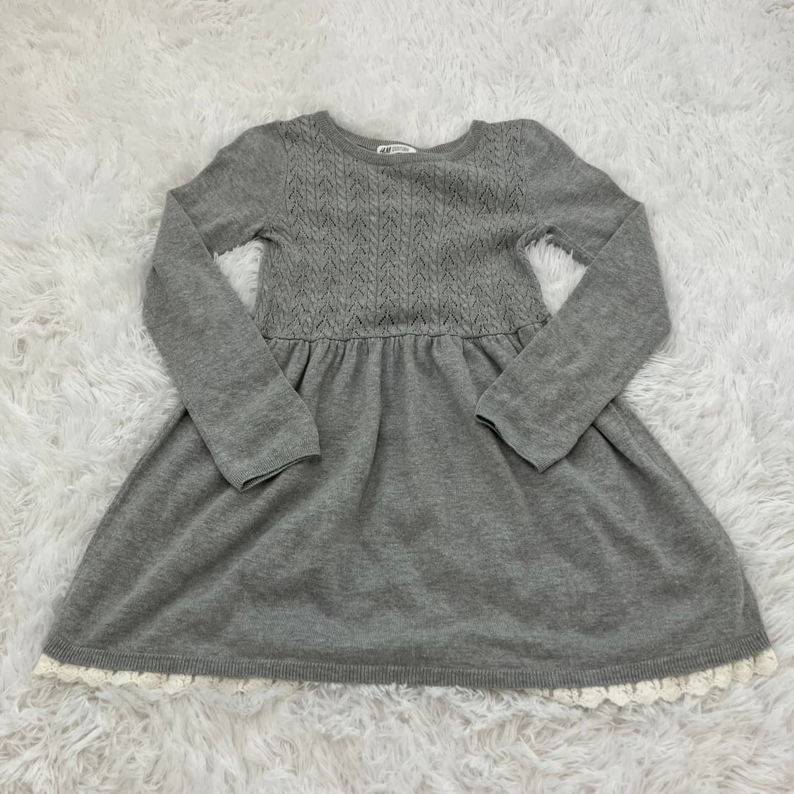 빈티지 그레이 레이스 니트 원피스 y2k 스트릿 갸루 펑키 일본빈티지 상품이미지1