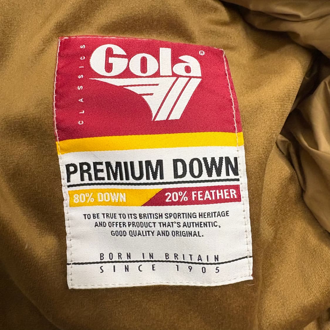 [정품/L] GOLA 골라 벨벳 다운 패딩 브라운 b15 상품이미지7