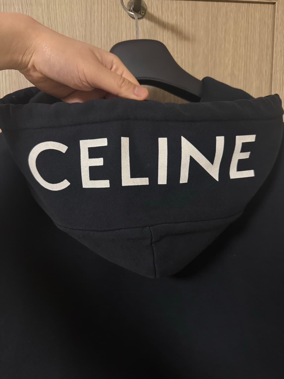 셀린느 백로고 후드집업 블랙 L 상품이미지3