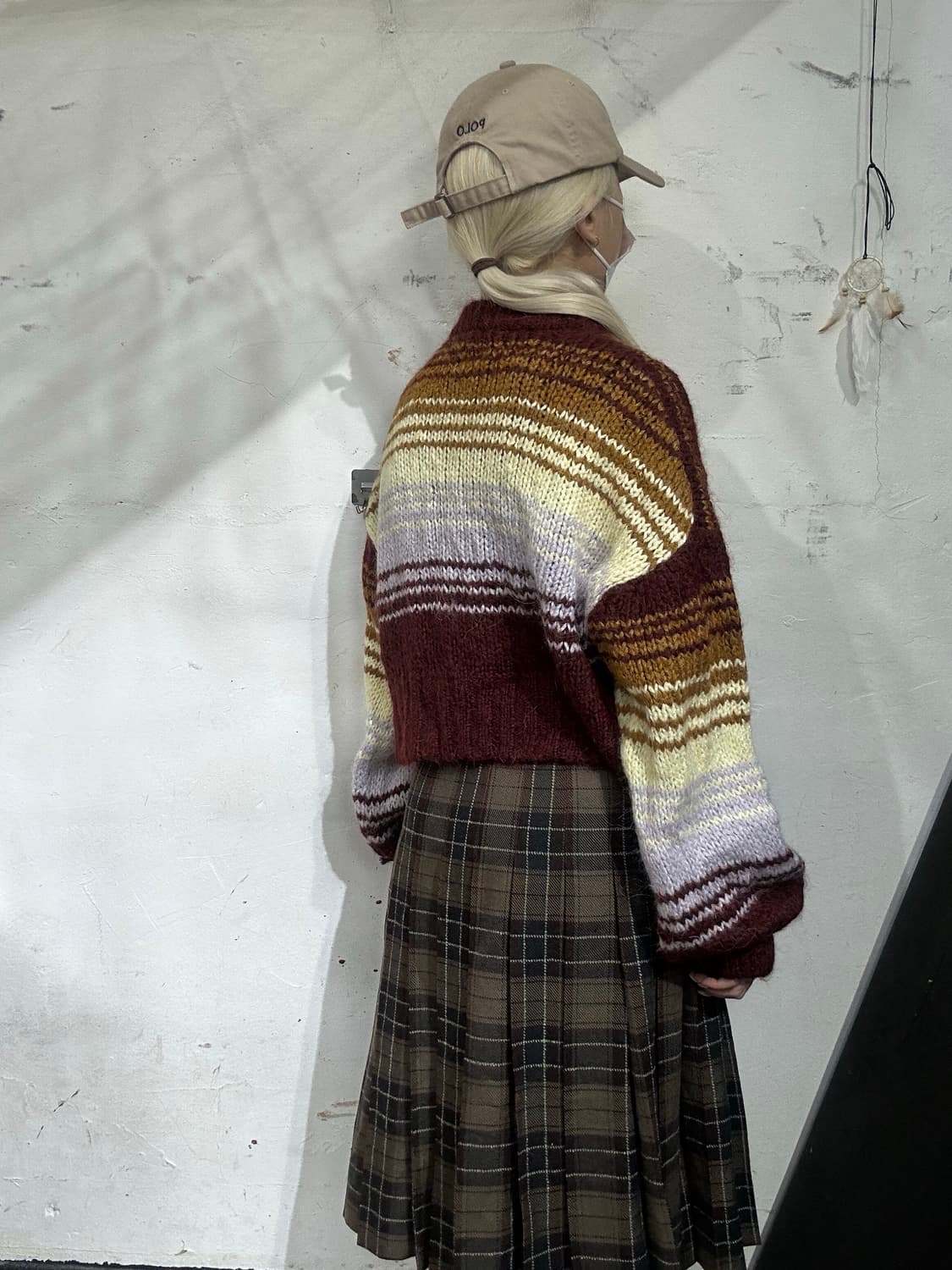 빈티지 브라운 모리걸 스웨터 키치 크롭 니트 M 상품이미지3