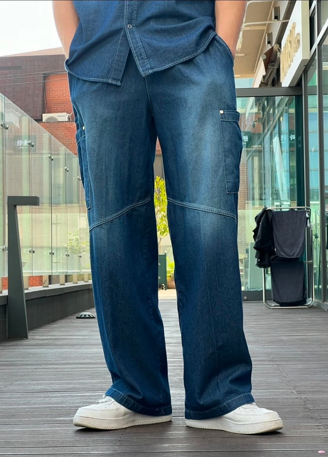 데님 셔츠 105 & 와이드 팬츠 셋업 32 세미오버핏 상품이미지3