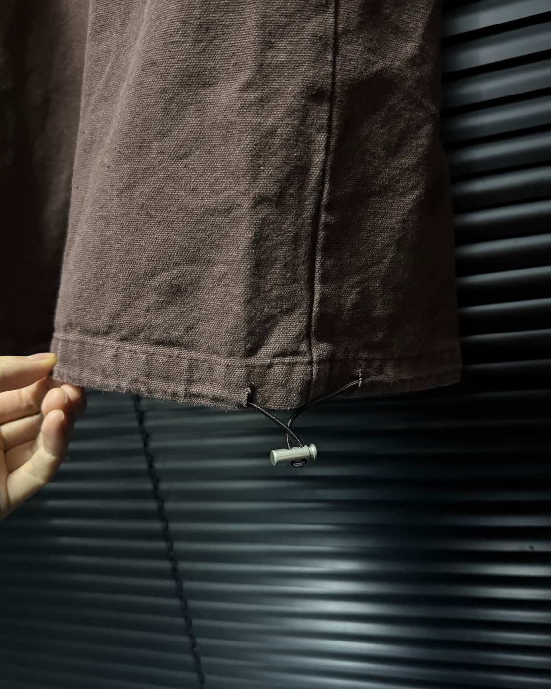 투래빗 브라운 버건디 리벳 포켓 카고 유틸리티 밴딩 와이드 커브드 팬츠 상품이미지7