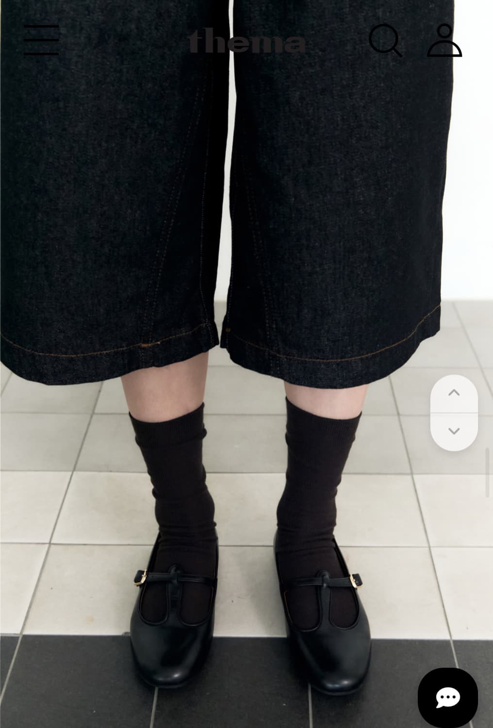 떼마 체크 포켓 스트레이트 카프리 팬츠 인디고 상품이미지2