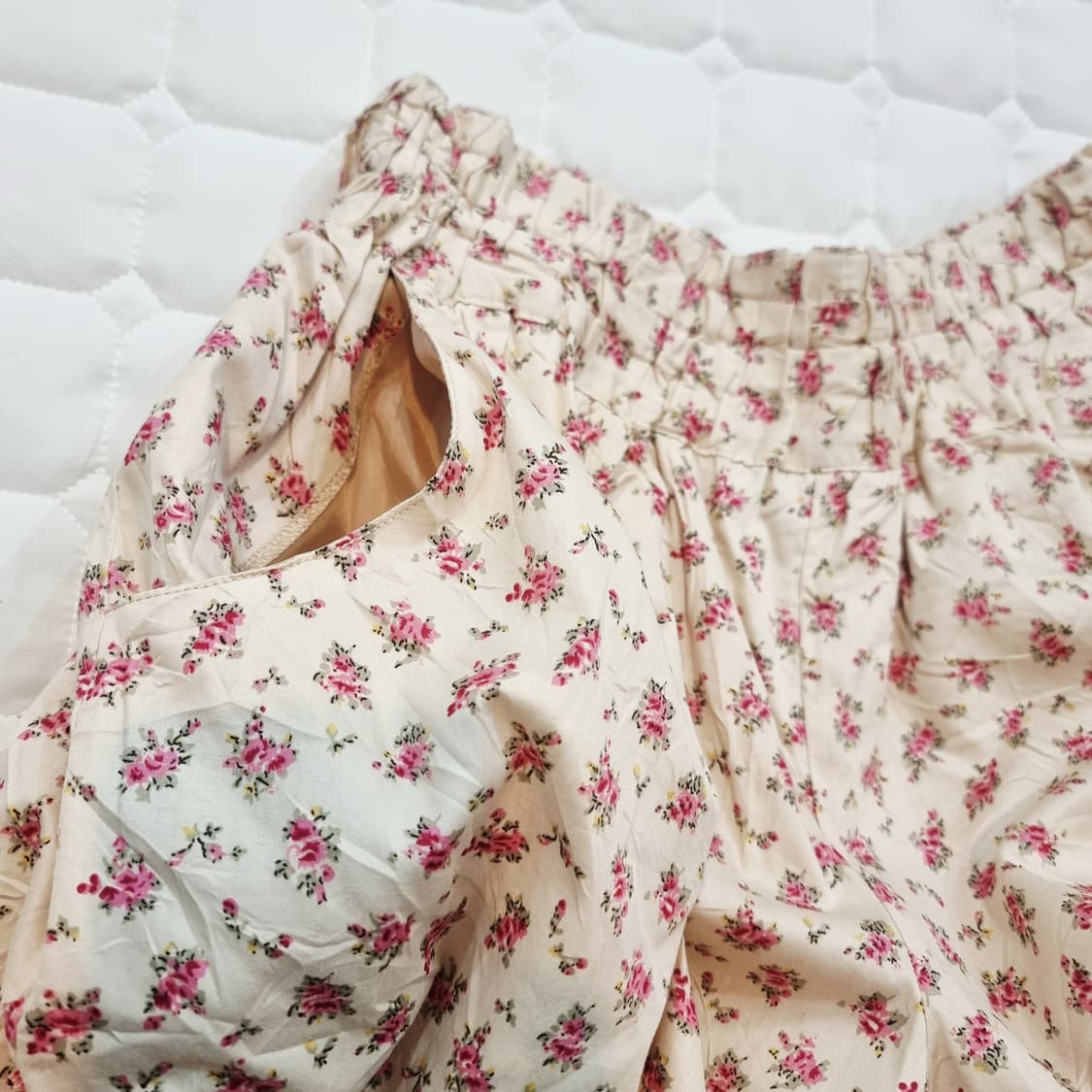 크림로즈 플라워 큐롯팬츠 / 레이스 라인 치마바지 상품이미지5