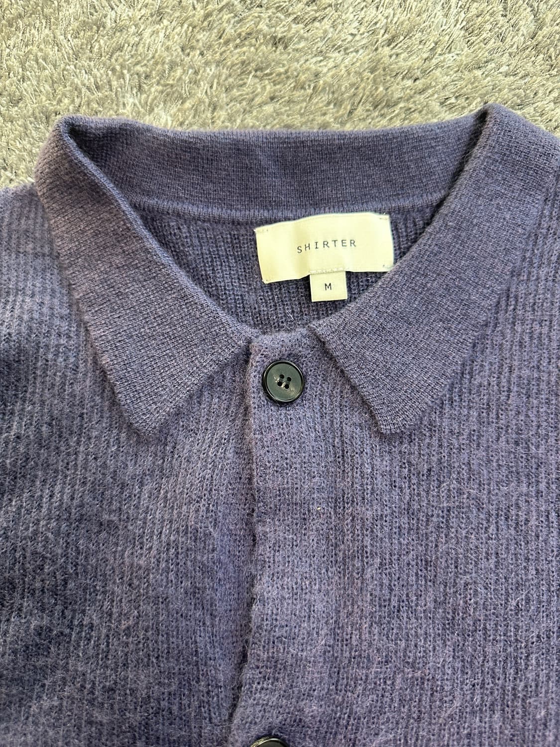 셔터 모헤어 플레인 가디건 퍼플 m 사이즈 상품이미지3