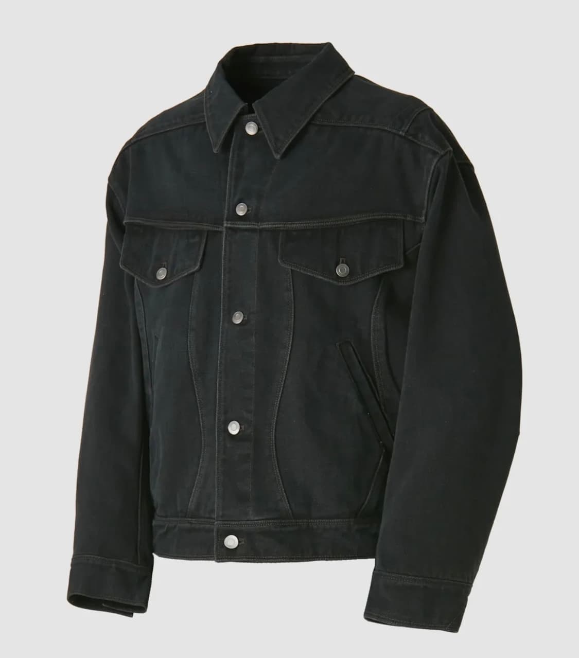 쿠어 트위스트 데님 트러커 블랙 L사이즈 미착용 새제품 상품이미지1