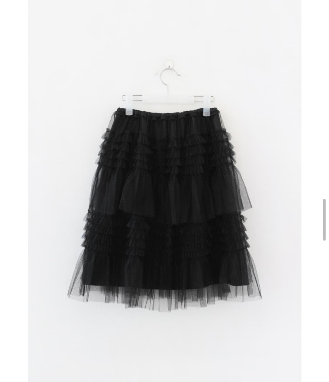 에프터먼데이 샤스커트 캉캉 프릴 쉬폰 미디스커트 치마 검정 상품이미지3