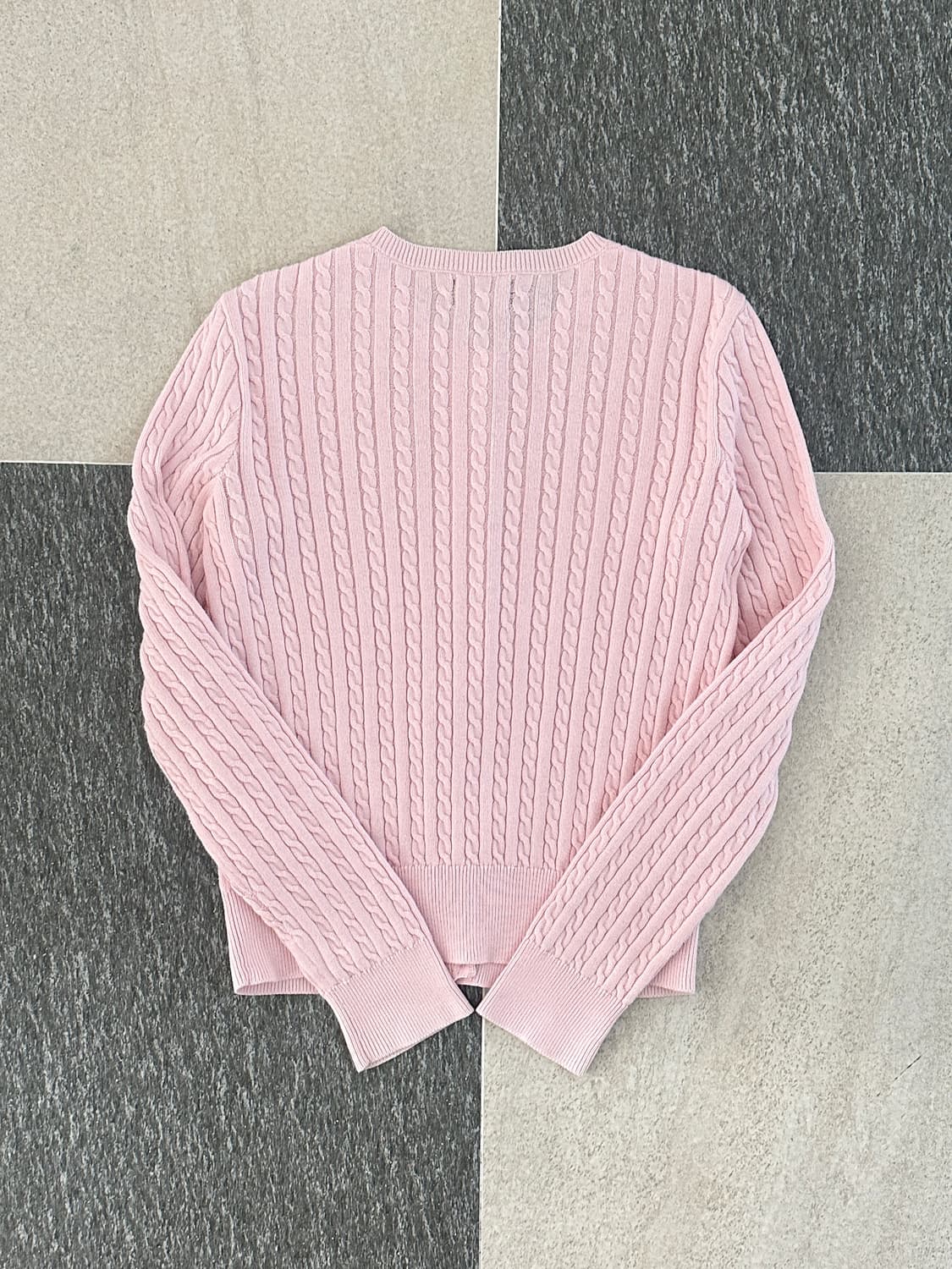 폴로 랄프로렌 연핑크 화이트포니 케이블 니트 가디건  상품이미지4