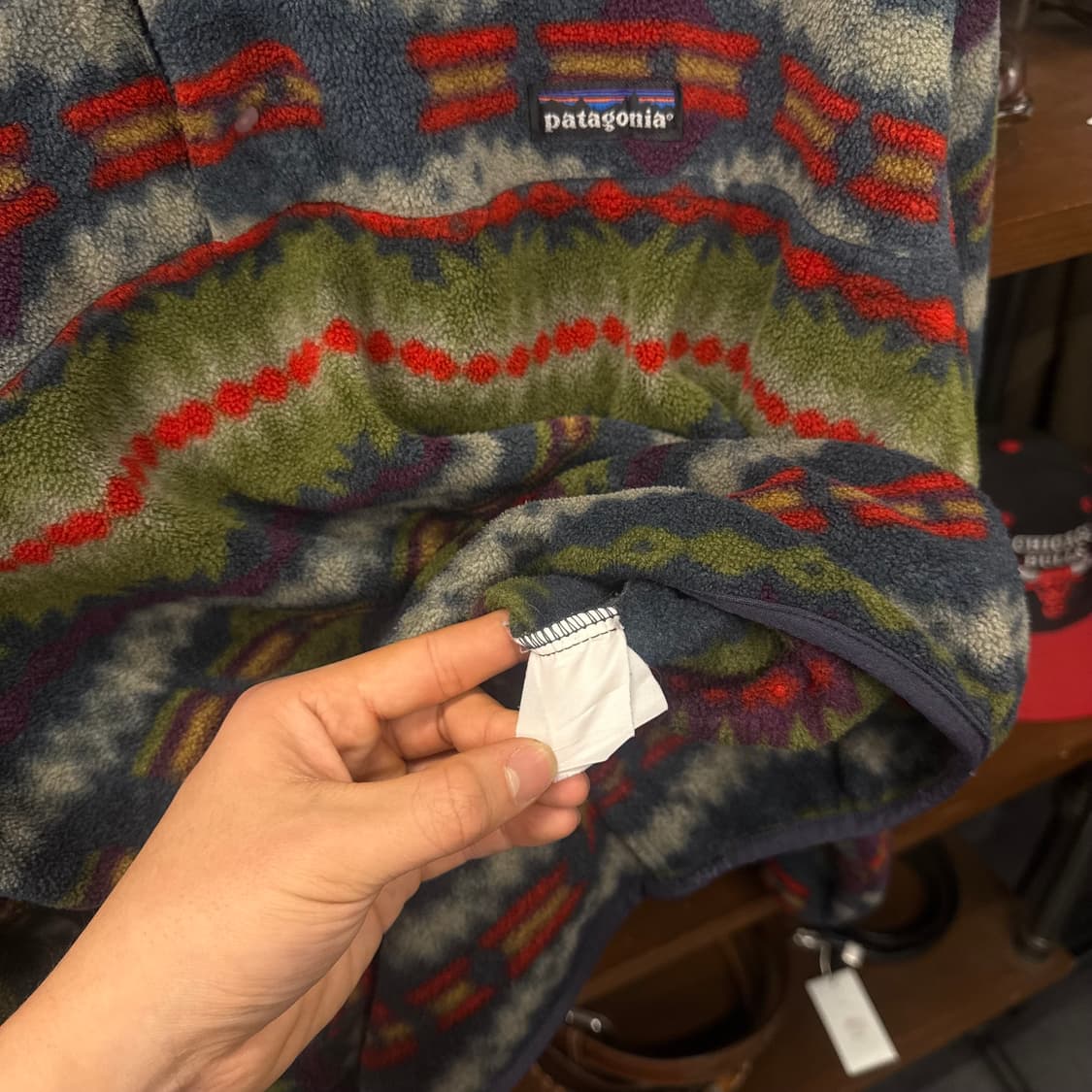 Rare! 90s 파타고니아 네이티브 패턴 스냅-T 신칠라 플리스 상품이미지8