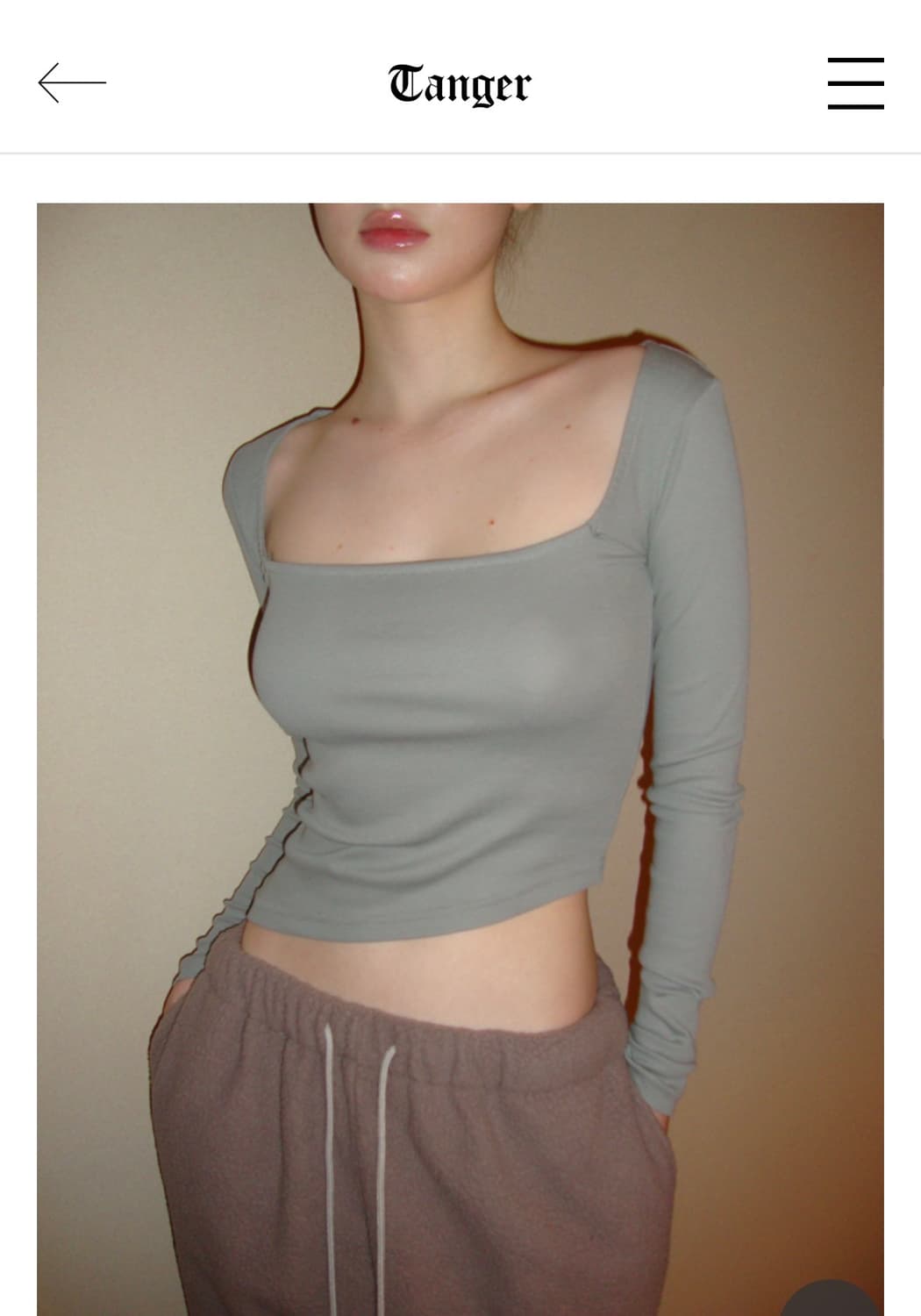 Tanger 긴팔 슬림핏 티셔츠 카키그레이 상품이미지1