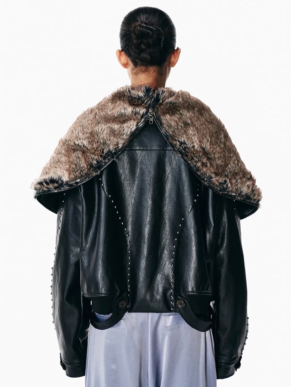 YEEL FOLD-OUT HOODIE SHAWL FUR JACKET 상품이미지2