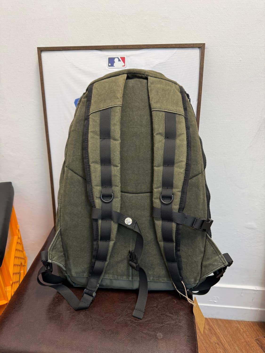 NYXX 자수 스냅 백팩 카키그레이 상품이미지5