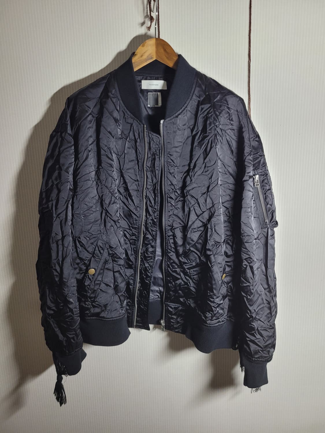 파세타즘 주름가공 봄버 자켓 상품이미지2