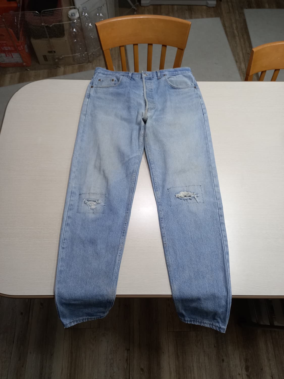 35 90's 리바이스501 USA 슬림일자진 연청 35-254 상품이미지1