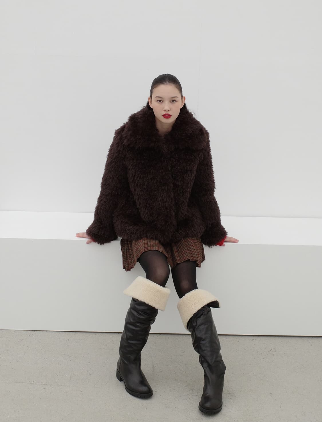 포니테일 ponytail shaggy 퍼 재킷 상품이미지2