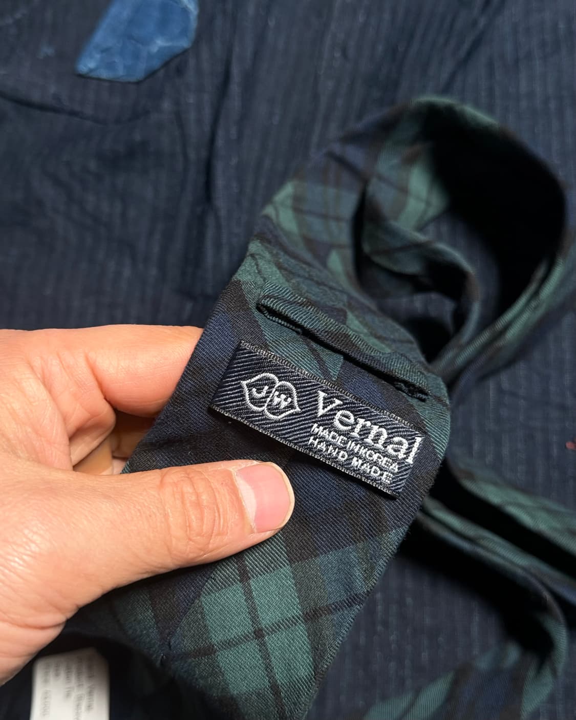 Vernal 블랙와치 패턴 코튼 타이 상품이미지5