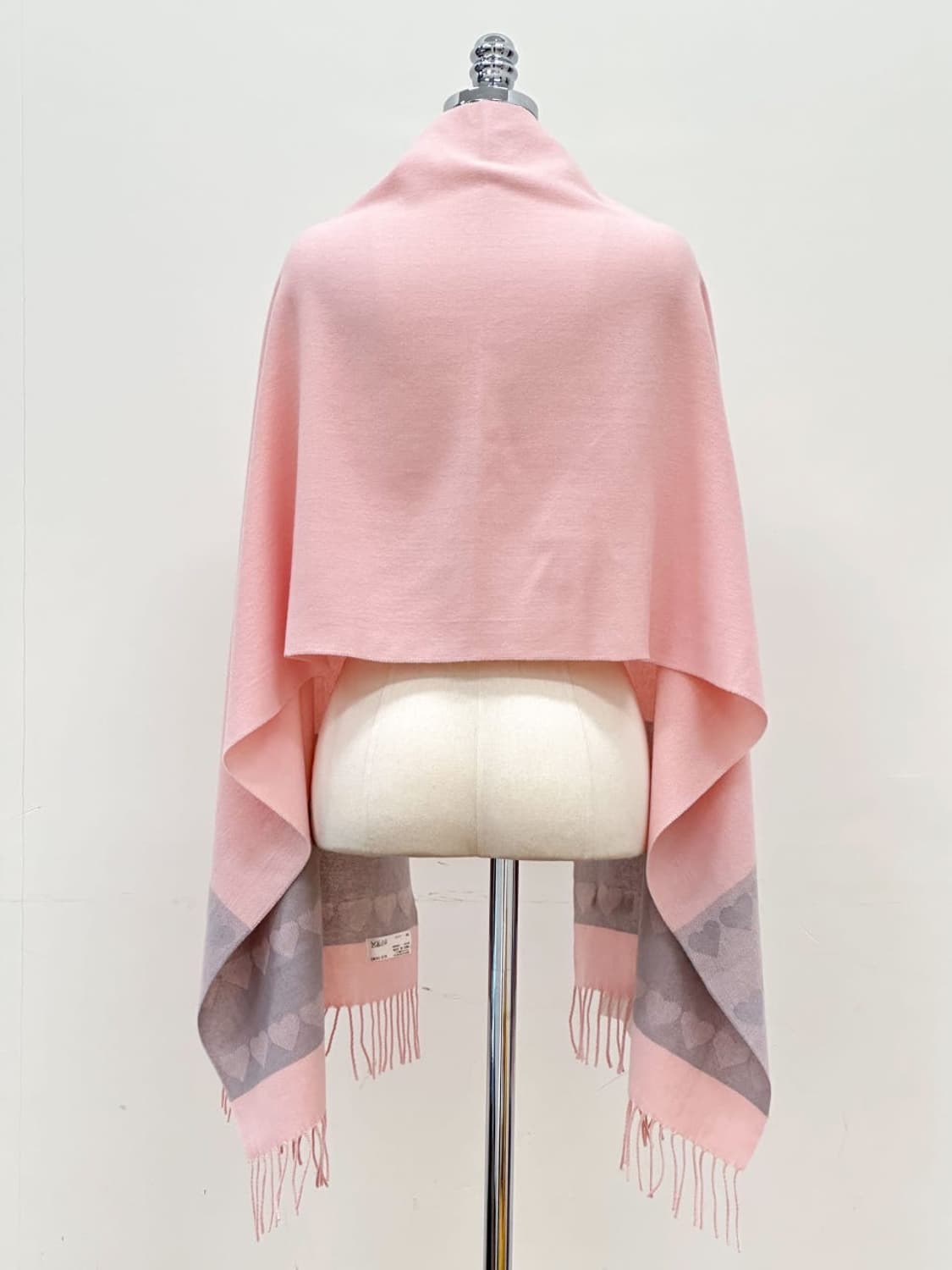 [새상품] courreges / 꾸레쥬 캐시미어 하트 핑크 머플러 상품이미지5