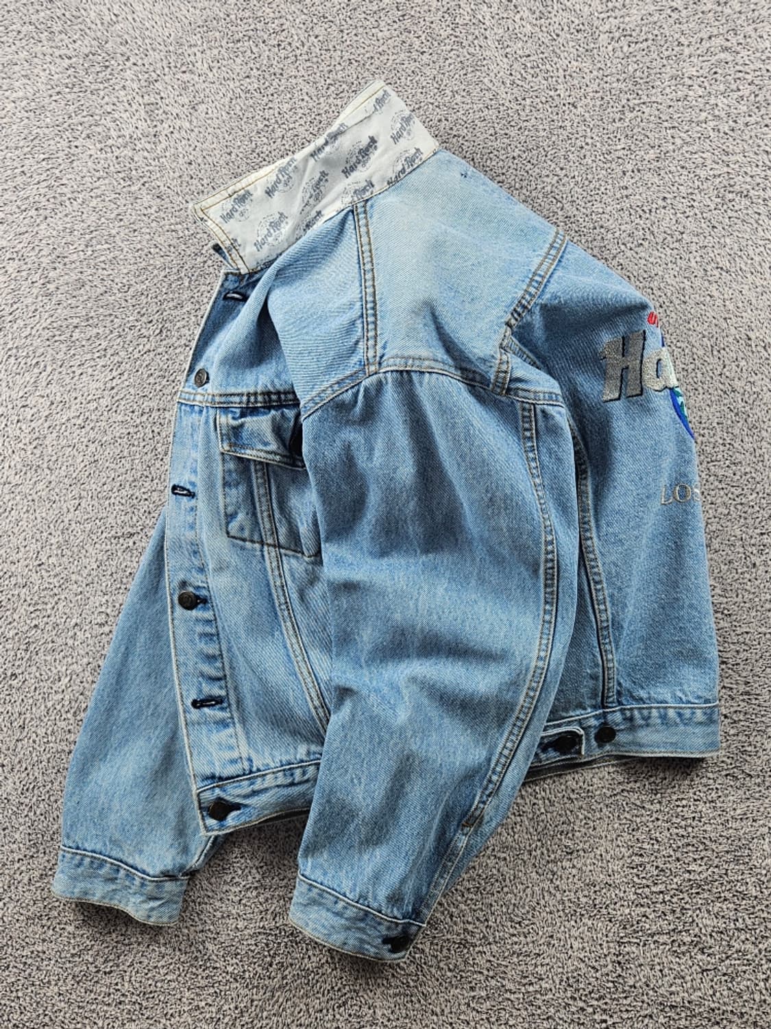 하드락카페 자수 백로고 데님 트러커 자켓 ( S ) / 8737 상품이미지4