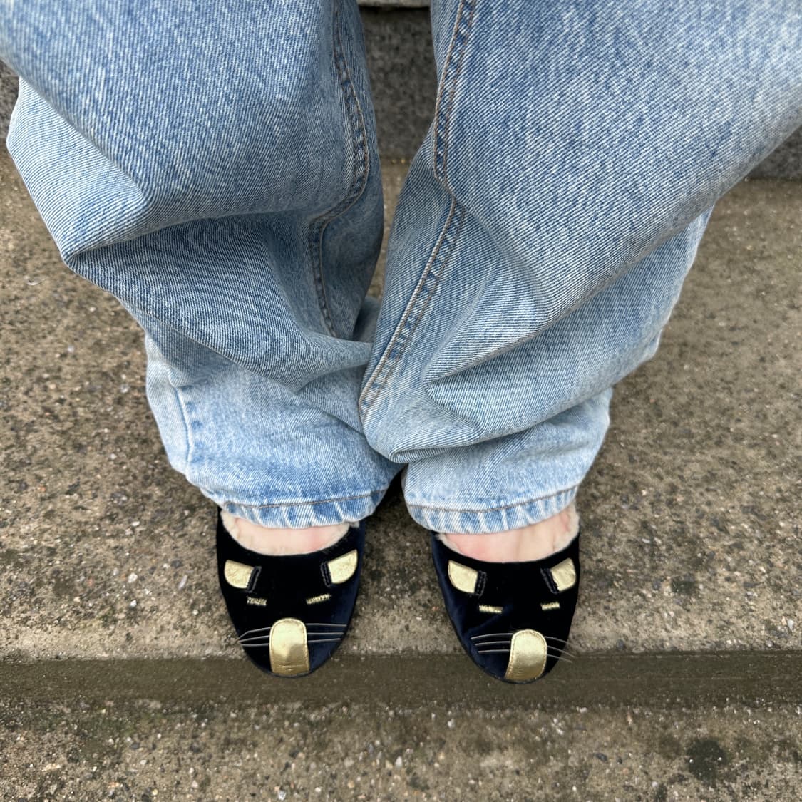 00s 마크 제이콥스 벨벳 졸린 마우스/쥐 발레 플랫 상품이미지7