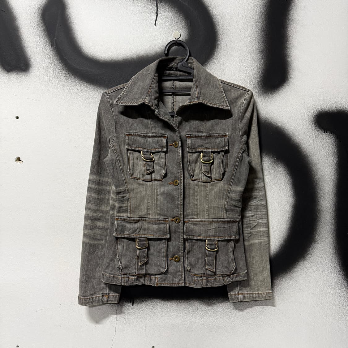 VTG 빈티지 멀티 포켓 버클 디테일 워싱 디테일 데님 자켓 상품이미지1