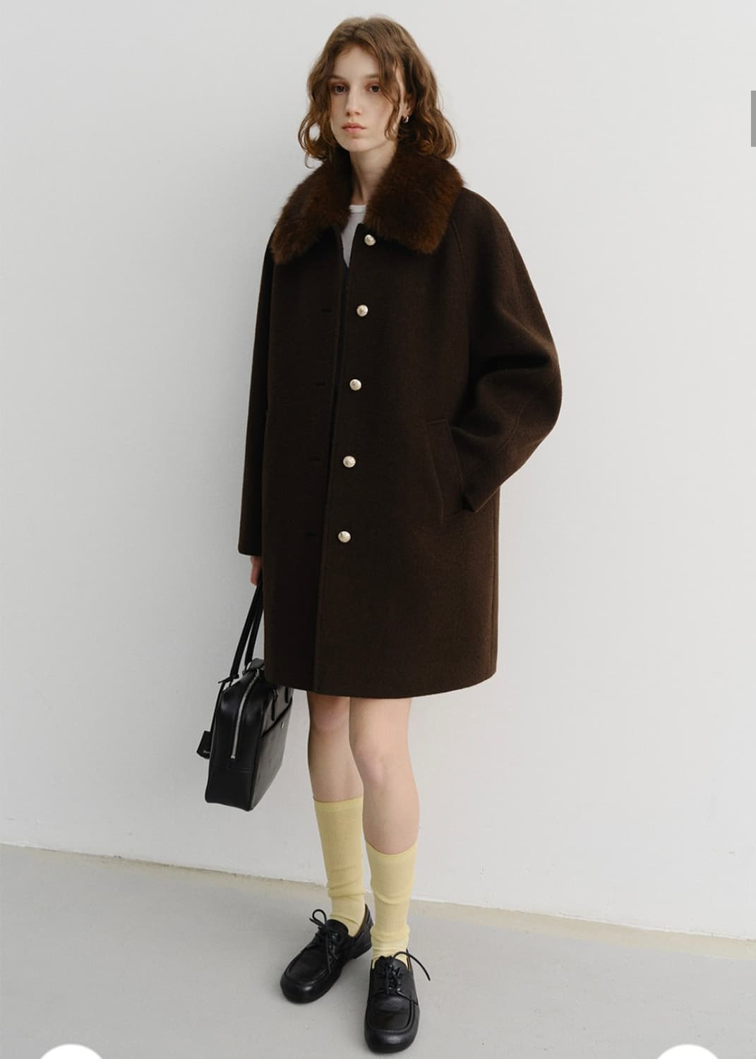 25FW 던스트 부클 울 하프코트 브라운 상품이미지2