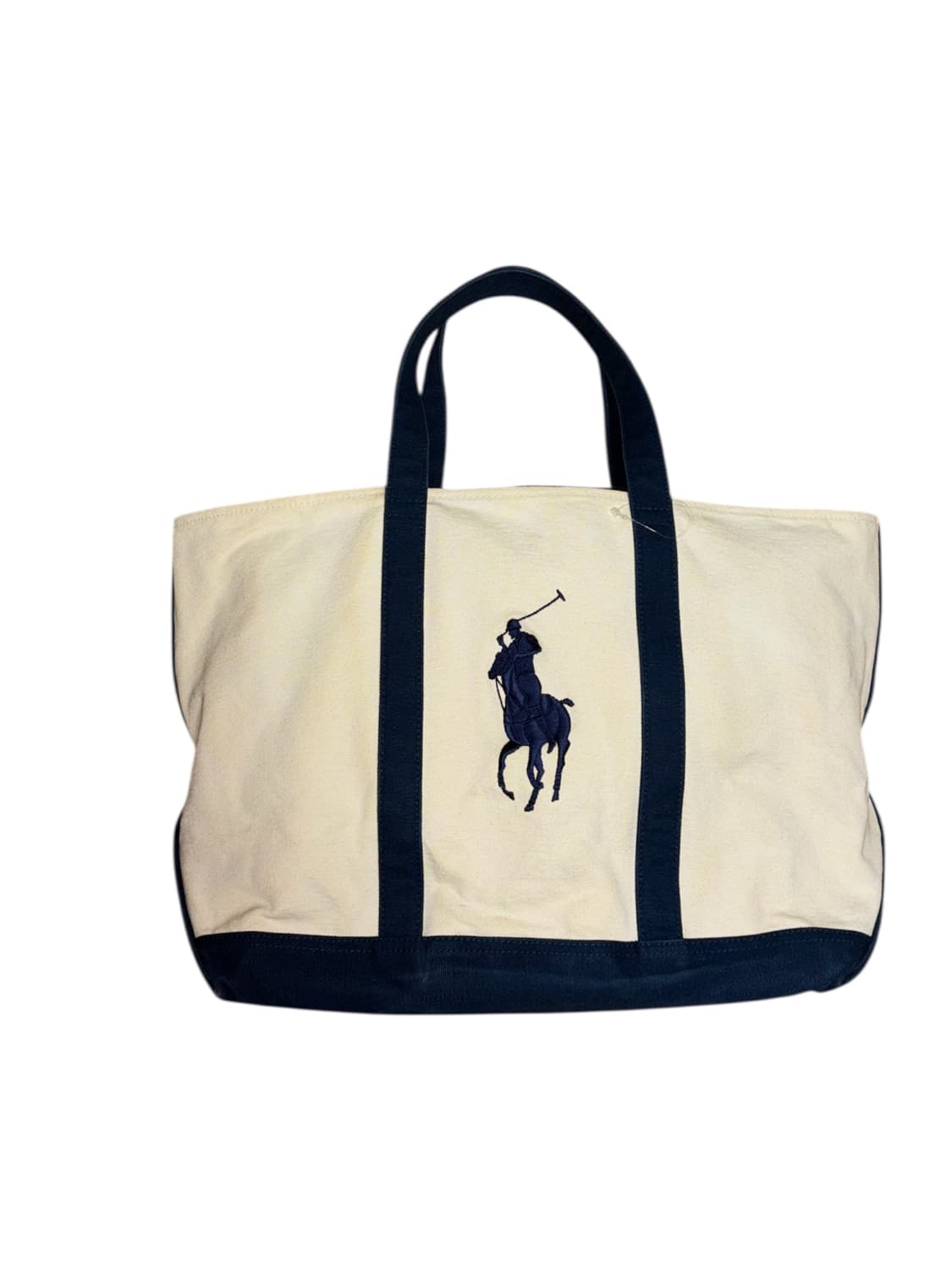 폴로 랄프로렌 아이보리 캔버스 토트백 상품이미지1
