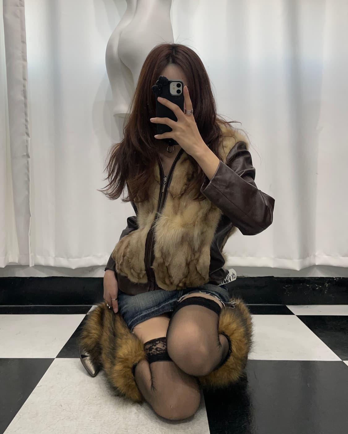 🎸브라운 퍼 레더 자켓🎸 상품이미지1