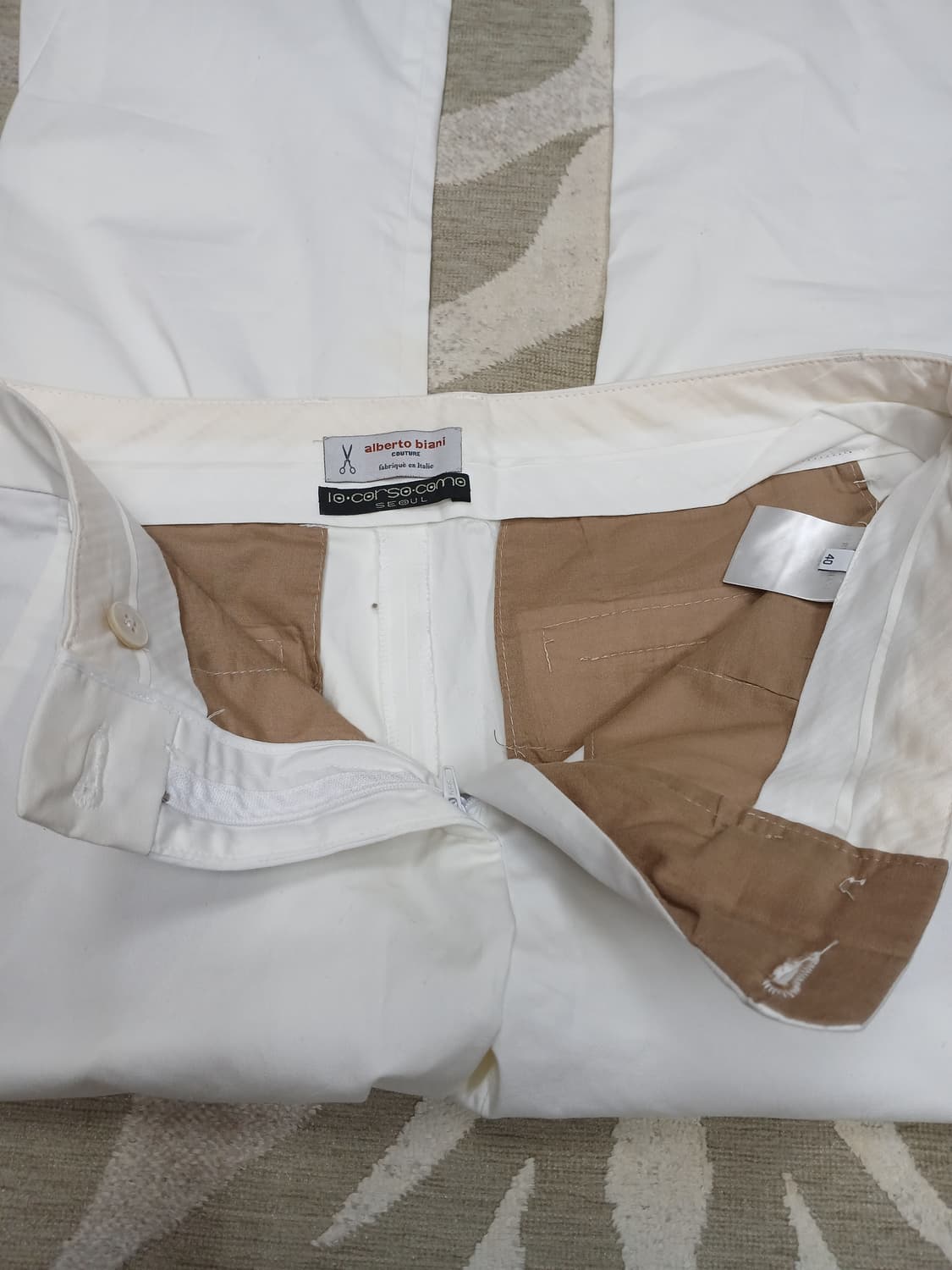 알베르토 비 아니 화이트 벨티드팬츠  상품이미지3